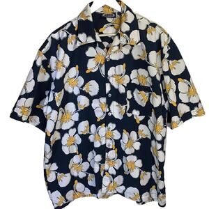 Burnside Aloha Hawaiian Tropical Tiki Floral Print Button Shirt M-090 Sz XL